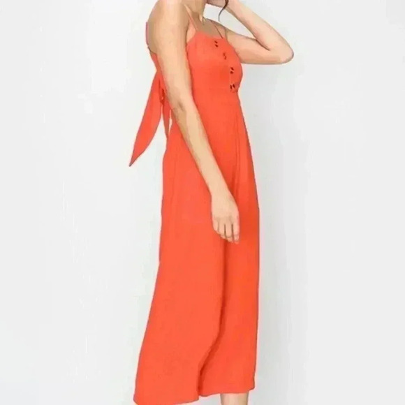 Vibrant Coral Jumpsuit - Picture 4 of 4